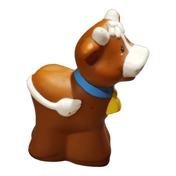 Fisher Price Little People Brown Cow Calf Bell Farm Barn Stable Nativity 2008 - Picture 2 of 10